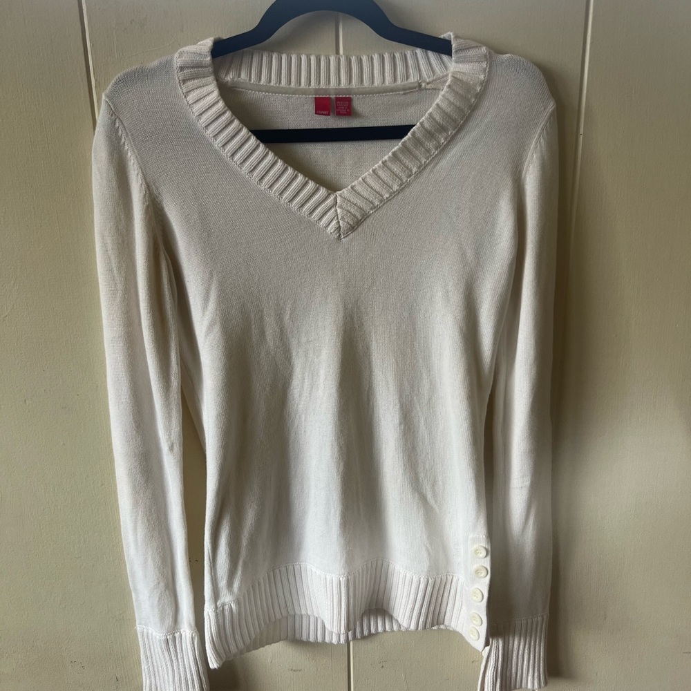 Esprit Cream V-Neck Sweater